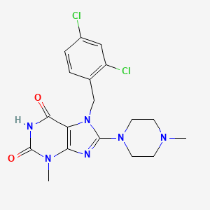 molecular formula C18H20Cl2N6O2 B2390185 7-(2,4-dichlorobenzyl)-3-methyl-8-(4-methylpiperazin-1-yl)-1H-purine-2,6(3H,7H)-dione CAS No. 878431-81-3