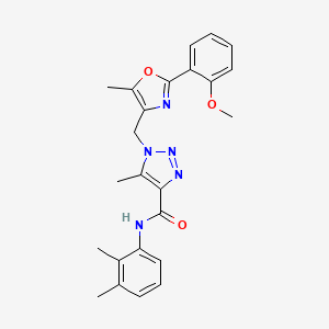 molecular formula C24H25N5O3 B2390193 N-(2,3-dimethylphenyl)-1-((2-(2-methoxyphenyl)-5-methyloxazol-4-yl)methyl)-5-methyl-1H-1,2,3-triazole-4-carboxamide CAS No. 1359104-91-8