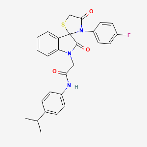 2-(3'-(4-fluorophenyl)-2,4'-dioxospiro[indoline-3,2'-thiazolidin]-1-yl)-N-(4-isopropylphenyl)acetamide