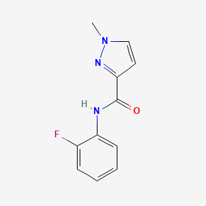 molecular formula C11H10FN3O B2390201 N-(2-fluorophenyl)-1-methyl-1H-pyrazole-3-carboxamide CAS No. 1172385-44-2