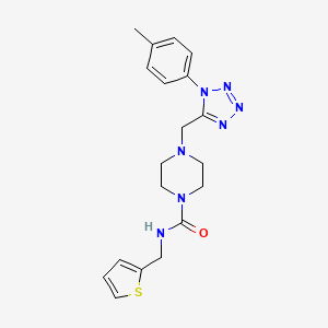 molecular formula C19H23N7OS B2390208 N-(thiophen-2-ylmethyl)-4-((1-(p-tolyl)-1H-tetrazol-5-yl)methyl)piperazine-1-carboxamide CAS No. 1049365-00-5