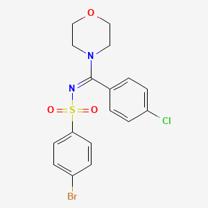 molecular formula C17H16BrClN2O3S B2390210 (E)-4-bromo-N-((4-chlorophenyl)(morpholino)methylene)benzenesulfonamide CAS No. 629605-28-3