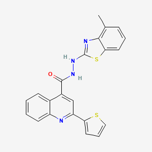 molecular formula C22H16N4OS2 B2390220 N''-(4-methyl-1,3-benzothiazol-2-yl)-2-(2-thienyl)cinchoninohydrazide CAS No. 851977-97-4