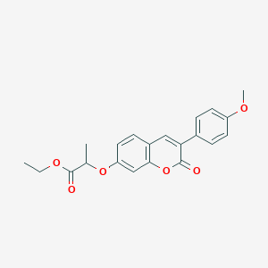 molecular formula C21H20O6 B2390226 ethyl 2-((3-(4-methoxyphenyl)-2-oxo-2H-chromen-7-yl)oxy)propanoate CAS No. 869080-91-1