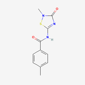 molecular formula C11H11N3O2S B2390230 4-methyl-N-(2-methyl-3-oxo-2,3-dihydro-1,2,4-thiadiazol-5-yl)benzenecarboxamide CAS No. 138712-83-1