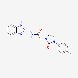 molecular formula C20H21N5O2 B2390233 N-((1H-benzo[d]imidazol-2-yl)methyl)-2-(2-oxo-3-(p-tolyl)imidazolidin-1-yl)acetamide CAS No. 1324347-25-2