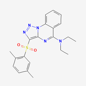 molecular formula C21H23N5O2S B2390234 3-[(2,5-dimethylphenyl)sulfonyl]-N,N-diethyl[1,2,3]triazolo[1,5-a]quinazolin-5-amine CAS No. 866807-77-4