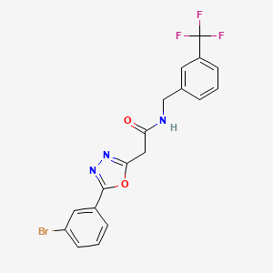 molecular formula C18H13BrF3N3O2 B2390235 2-(5-(3-bromophenyl)-1,3,4-oxadiazol-2-yl)-N-(3-(trifluoromethyl)benzyl)acetamide CAS No. 1251617-11-4