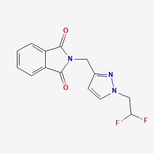molecular formula C14H11F2N3O2 B2390238 2-{[1-(2,2-difluoroethyl)-1H-pyrazol-3-yl]methyl}-2,3-dihydro-1H-isoindole-1,3-dione CAS No. 1864053-54-2