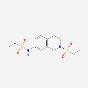 molecular formula C14H22N2O4S2 B2390245 N-(2-(ethylsulfonyl)-1,2,3,4-tetrahydroisoquinolin-7-yl)propane-2-sulfonamide CAS No. 954606-28-1