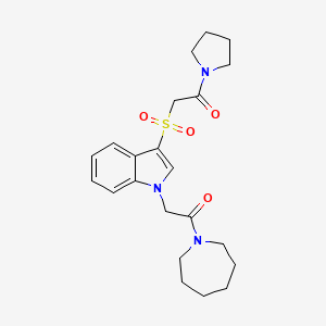 1-(azepan-1-yl)-2-(3-((2-oxo-2-(pyrrolidin-1-yl)ethyl)sulfonyl)-1H-indol-1-yl)ethanone