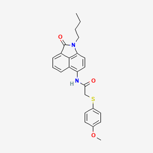 molecular formula C24H24N2O3S B2390275 N-(1-丁基-2-氧代-1,2-二氢苯并[cd]吲哚-6-基)-2-((4-甲氧基苯基)硫代)乙酰胺 CAS No. 923078-11-9