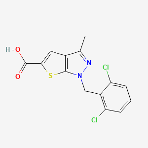 molecular formula C14H10Cl2N2O2S B2390277 1-(2,6-Dichloro-benzyl)-3-methyl-1H-thieno[2,3-c]pyrazole-5-carboxylic acid CAS No. 554439-41-7