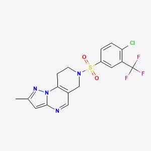 7-((4-Chloro-3-(trifluoromethyl)phenyl)sulfonyl)-2-methyl-6,7,8,9-tetrahydropyrazolo[1,5-a]pyrido[3,4-e]pyrimidine