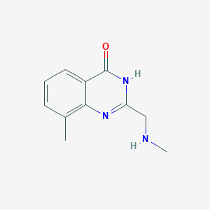 molecular formula C11H13N3O B2390281 8-甲基-2-((甲氨基)甲基)喹唑啉-4(3H)-酮 CAS No. 1322605-15-1