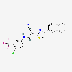 (E)-3-((4-chloro-3-(trifluoromethyl)phenyl)amino)-2-(4-(naphthalen-2-yl)thiazol-2-yl)acrylonitrile