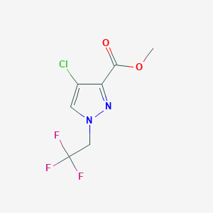 molecular formula C7H6ClF3N2O2 B2390298 methyl 4-chloro-1-(2,2,2-trifluoroethyl)-1H-pyrazole-3-carboxylate CAS No. 1855937-74-4