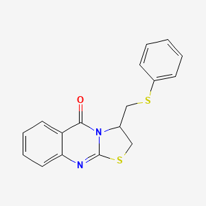 3-[(phenylsulfanyl)methyl]-2,3-dihydro-5H-[1,3]thiazolo[2,3-b]quinazolin-5-one