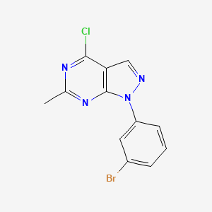 molecular formula C12H8BrClN4 B2390304 1-(3-bromophenyl)-4-chloro-6-methyl-1H-pyrazolo[3,4-d]pyrimidine CAS No. 1156999-13-1
