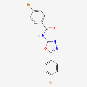 molecular formula C15H9Br2N3O2 B2390305 4-溴-N-[5-(4-溴苯基)-1,3,4-恶二唑-2-基]苯甲酰胺 CAS No. 891127-92-7