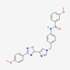 3-methoxy-N-(4-((4-(3-(4-methoxyphenyl)-1,2,4-oxadiazol-5-yl)-1H-imidazol-1-yl)methyl)phenyl)benzamide