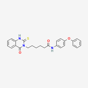 6-(4-oxo-2-sulfanylidene-1H-quinazolin-3-yl)-N-(4-phenoxyphenyl)hexanamide