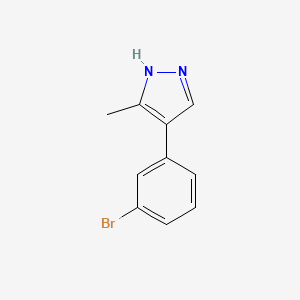 molecular formula C10H9BrN2 B2390317 4-(3-ブロモフェニル)-3-メチル-1H-ピラゾール CAS No. 1369116-95-9