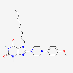 molecular formula C25H36N6O3 B2390319 8-(4-(4-méthoxyphényl)pipérazin-1-yl)-3-méthyl-7-octyl-1H-purine-2,6(3H,7H)-dione CAS No. 714289-13-1