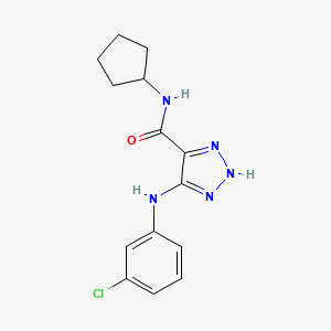 molecular formula C14H16ClN5O B2390322 5-((3-chlorophényl)amino)-N-cyclopentyl-1H-1,2,3-triazole-4-carboxamide CAS No. 1291835-04-5