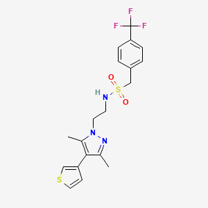 N-(2-(3,5-dimethyl-4-(thiophen-3-yl)-1H-pyrazol-1-yl)ethyl)-1-(4-(trifluoromethyl)phenyl)methanesulfonamide