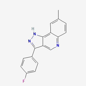molecular formula C17H12FN3 B2390342 3-(4-fluorophenyl)-8-methyl-1H-pyrazolo[4,3-c]quinoline CAS No. 1030102-62-5