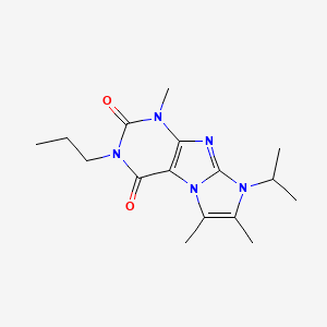 molecular formula C16H23N5O2 B2390344 4,7,8-Trimethyl-6-propan-2-yl-2-propylpurino[7,8-a]imidazole-1,3-dione CAS No. 878734-41-9