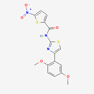 molecular formula C16H13N3O5S2 B2390346 N-[4-(2,5-dimethoxyphenyl)-1,3-thiazol-2-yl]-5-nitrothiophene-2-carboxamide CAS No. 681231-27-6