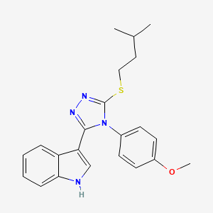 3-(5-(isopentylthio)-4-(4-methoxyphenyl)-4H-1,2,4-triazol-3-yl)-1H-indole
