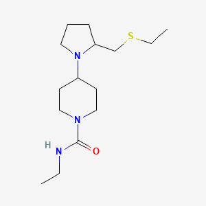molecular formula C15H29N3OS B2390349 N-ethyl-4-(2-((ethylthio)methyl)pyrrolidin-1-yl)piperidine-1-carboxamide CAS No. 1795417-16-1