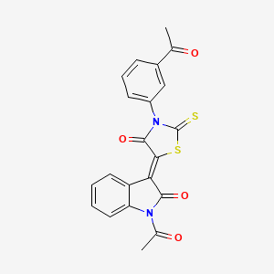 (Z)-5-(1-acetyl-2-oxoindolin-3-ylidene)-3-(3-acetylphenyl)-2-thioxothiazolidin-4-one