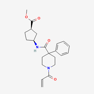 Methyl (1R,3S)-3-[(4-phenyl-1-prop-2-enoylpiperidine-4-carbonyl)amino]cyclopentane-1-carboxylate