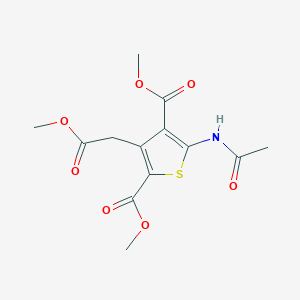molecular formula C13H15NO7S B2390358 Dimethyl 5-(acetylamino)-3-(2-methoxy-2-oxoethyl)-2,4-thiophenedicarboxylate CAS No. 338393-18-3
