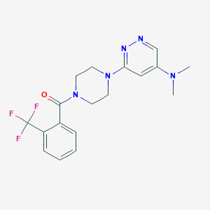 molecular formula C18H20F3N5O B2390360 (4-(5-(Dimethylamino)pyridazin-3-yl)piperazin-1-yl)(2-(trifluoromethyl)phenyl)methanone CAS No. 1797974-04-9