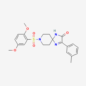 molecular formula C22H25N3O5S B2390361 8-((2,5-Dimethoxyphenyl)sulfonyl)-3-(m-tolyl)-1,4,8-triazaspiro[4.5]dec-3-en-2-one CAS No. 1189463-38-4