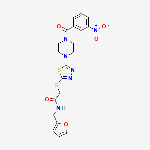 N-(furan-2-ylmethyl)-2-((5-(4-(3-nitrobenzoyl)piperazin-1-yl)-1,3,4-thiadiazol-2-yl)thio)acetamide
