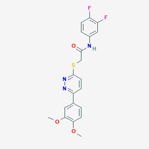 molecular formula C20H17F2N3O3S B2390374 N-(3,4-difluorophenyl)-2-((6-(3,4-dimethoxyphenyl)pyridazin-3-yl)thio)acetamide CAS No. 893994-08-6