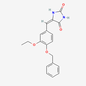 molecular formula C19H18N2O4 B2390379 (5E)-5-[4-(benzyloxy)-3-ethoxybenzylidene]imidazolidine-2,4-dione CAS No. 1018636-07-1