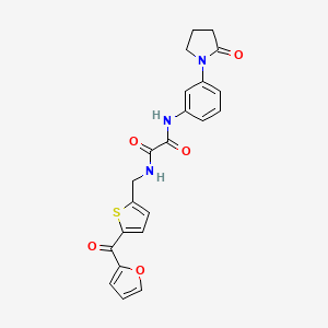 N1-((5-(furan-2-carbonyl)thiophen-2-yl)methyl)-N2-(3-(2-oxopyrrolidin-1-yl)phenyl)oxalamide