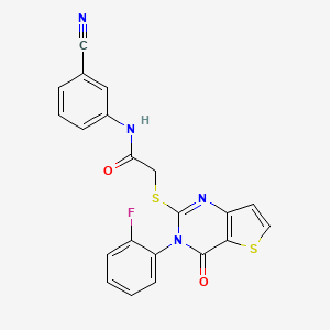 N-(3-cyanophenyl)-2-{[3-(2-fluorophenyl)-4-oxo-3,4-dihydrothieno[3,2-d]pyrimidin-2-yl]sulfanyl}acetamide