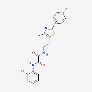 molecular formula C21H20ClN3O2S B2390403 N1-(2-chlorophenyl)-N2-(2-(4-methyl-2-(p-tolyl)thiazol-5-yl)ethyl)oxalamide CAS No. 894013-65-1