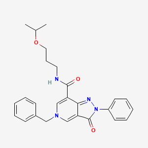 molecular formula C26H28N4O3 B2390405 5-benzyl-N-(3-isopropoxypropyl)-3-oxo-2-phenyl-3,5-dihydro-2H-pyrazolo[4,3-c]pyridine-7-carboxamide CAS No. 923202-39-5
