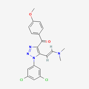 molecular formula C20H18Cl2N4O2 B2390406 [1-(3,5-dichlorophenyl)-5-[(E)-2-(dimethylamino)ethenyl]triazol-4-yl]-(4-methoxyphenyl)methanone CAS No. 477858-67-6