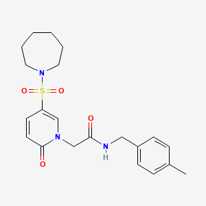 molecular formula C21H27N3O4S B2390429 2-(5-(azepan-1-ylsulfonyl)-2-oxopyridin-1(2H)-yl)-N-(4-methylbenzyl)acetamide CAS No. 1251626-20-6