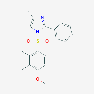 molecular formula C19H20N2O3S B239043 1-[(4-methoxy-2,3-dimethylphenyl)sulfonyl]-4-methyl-2-phenyl-1H-imidazole 